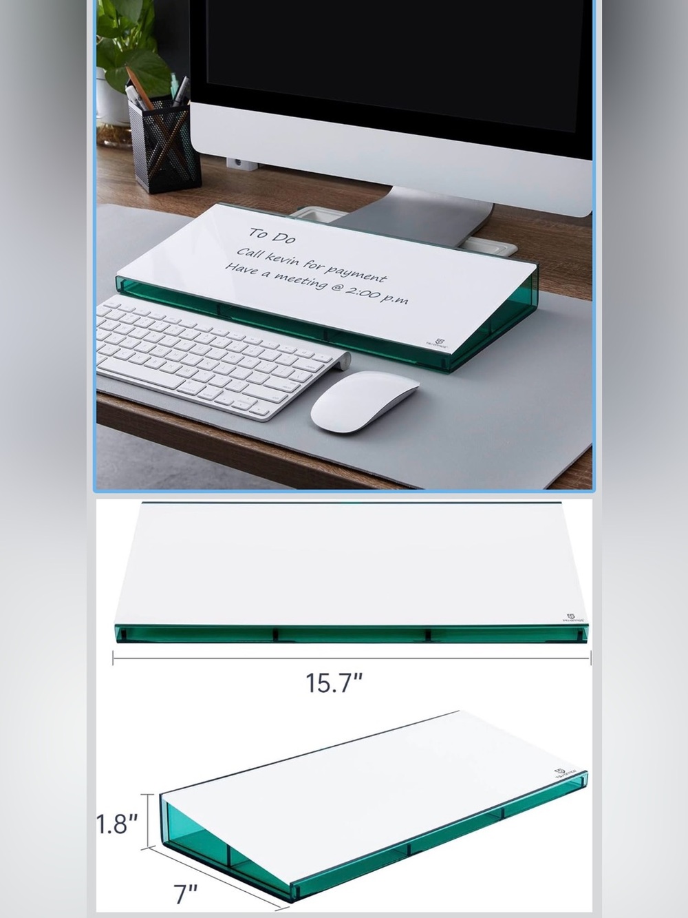 Glass Whiteboard Desk Organizer